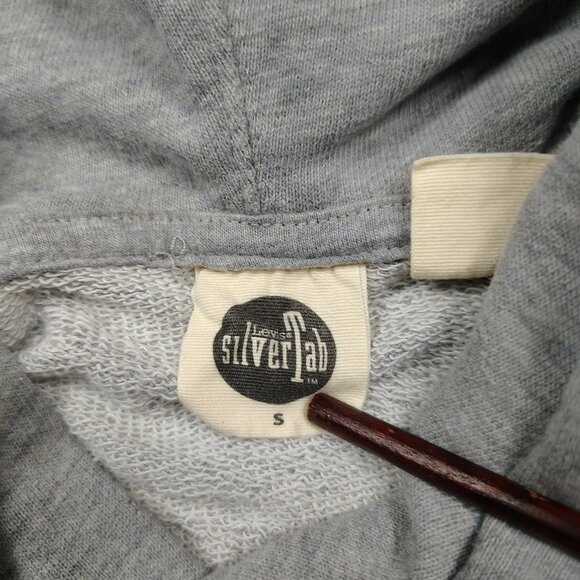 SILVERTAB Hoodie Adult S Gray Oversized Graphic Pullover Retro Streetwear - Picture 3 of 10